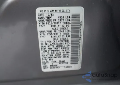 2013 Nissan Rogue Sv z USA, uszkodzony, nr VIN JN8AS5MV9DW125832